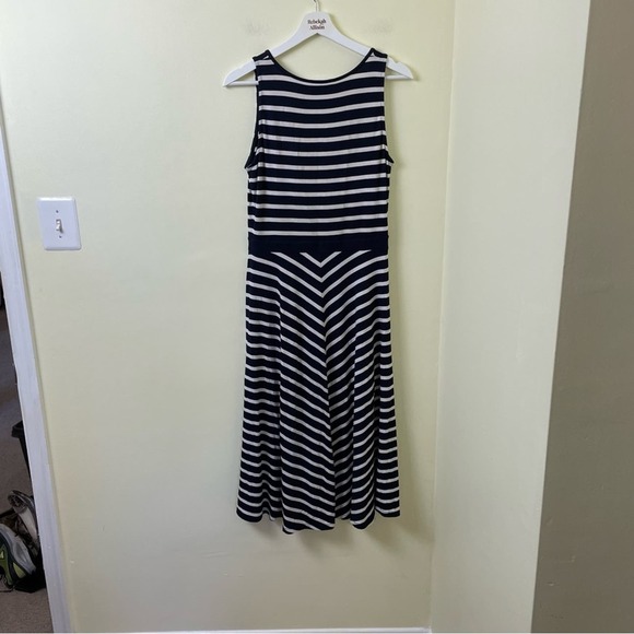Boden Black & White Stripe Swing Tank Dress SZ 6L - Picture 8 of 9